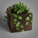 Self-watering geometric planter pot with 2-in-1 wick watering system