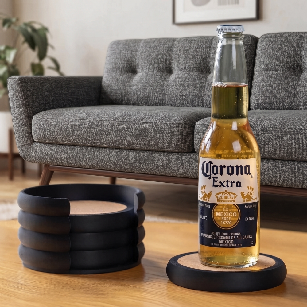 Multi-functional drink coasters with bottle opener and cork insert