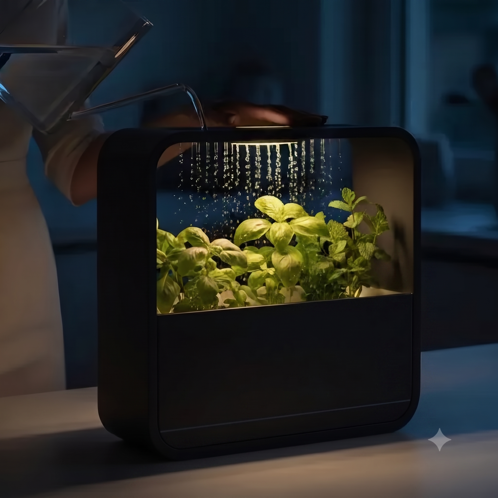 Rain Planter & Table Lamp