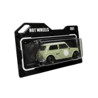 Hot Wheels diecast car in a custom 3D printed display case with Hot Wheels branding.