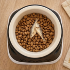 Elevated pet bowl with custom pet name 